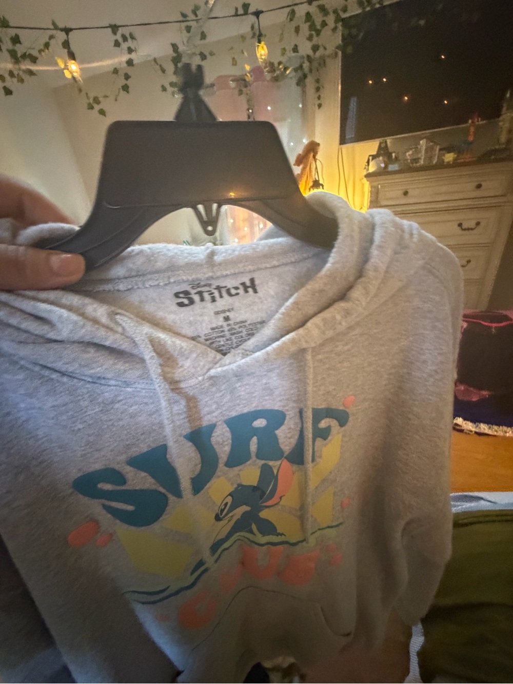 Stitch Grey 'Surf' Graphic Kids Hoodie